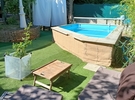 Semi inground swimming pool, garden, terrace under pergola €25